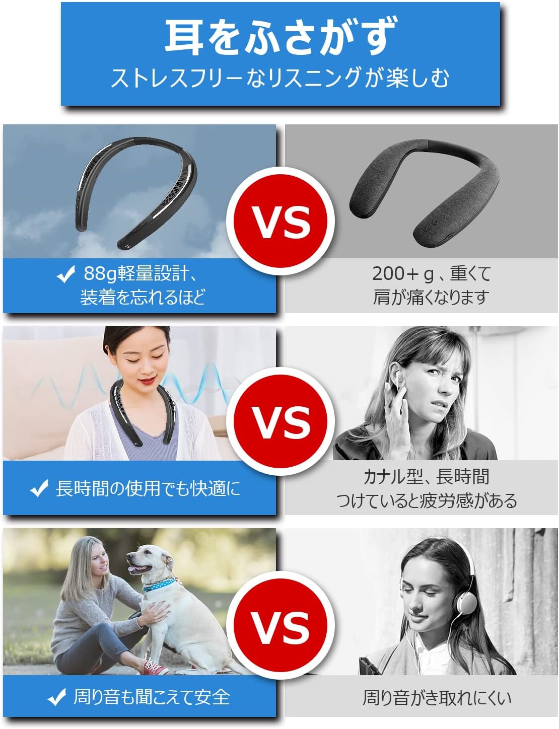 Earaku (イアラク) ネックスピーカー 【2025全方位進化・日本語音声ガイド】Bluetooth 5.3 ワイヤレス ウェアラブルネックスピーカー 88g軽量 首掛けスピーカー テレビ用/ハンズフリー通話/スポーツ用 Zoom/Skype 対応 生活防水対応 (black)