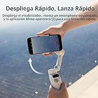 Vista 4 de DJI Osmo Mobile 7 Estabilizador de cardán para iPhone, Android, trípode incorporado, estabilizador portátil para iPhone, palo selfie, cardán
