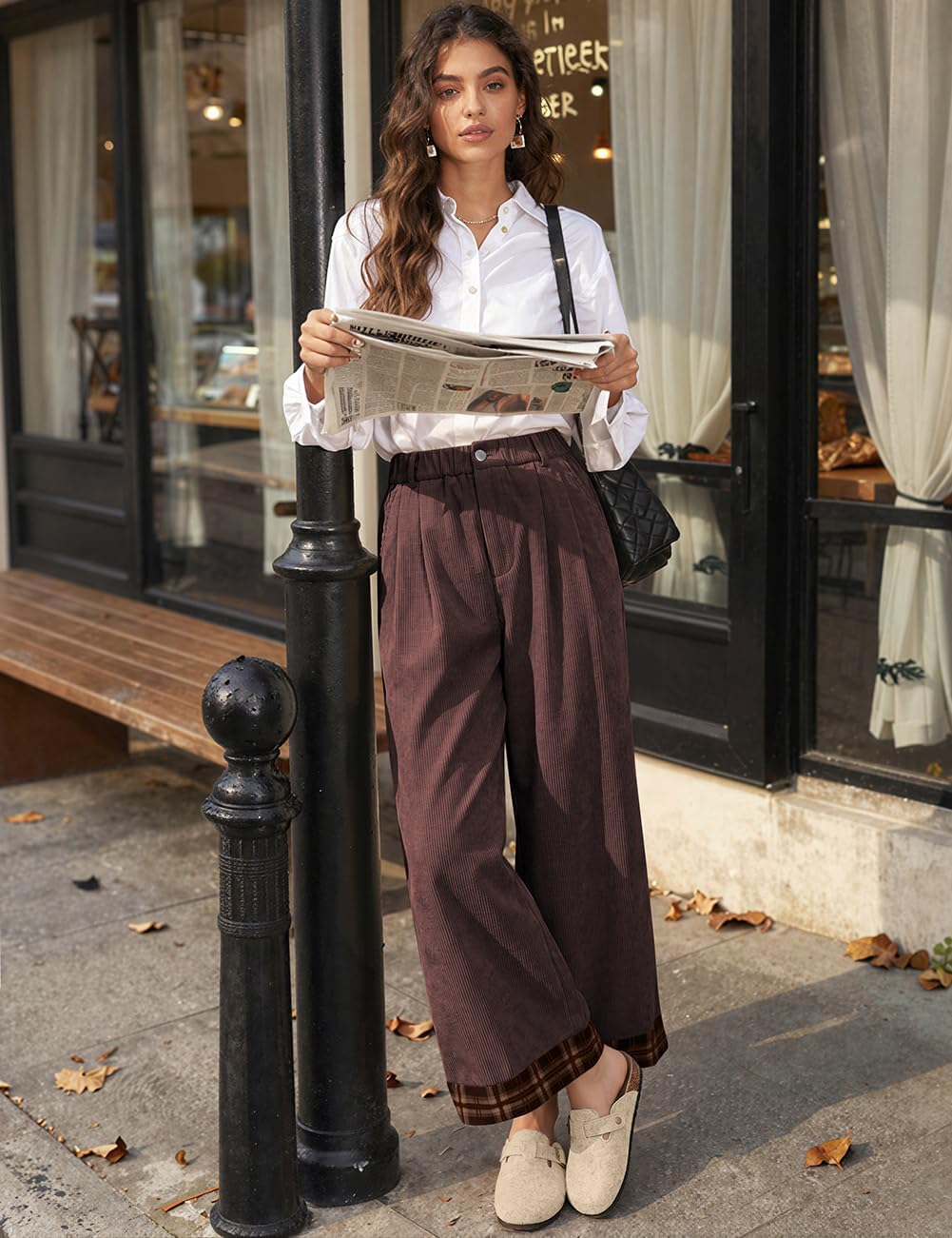 TARSE Women's Corduroy Wide Leg Baggy Pants image 3
