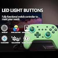 Vista 3 de SZYUYU Switch Controller for Switch 2,Switch Pro Controller for Switch/OLED/Lite/PC with 7 Colors LED Light/3-level TURBO Adjustable,4-Speed Dual