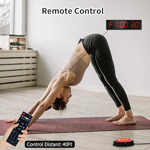 Miniatura 4 de Gym Timer Portable Gym Clock with StartStop Button,Interval Timers Stopwatch Countdown Timer Remote Control, 1224H Digital Wall Clock for Home Gym