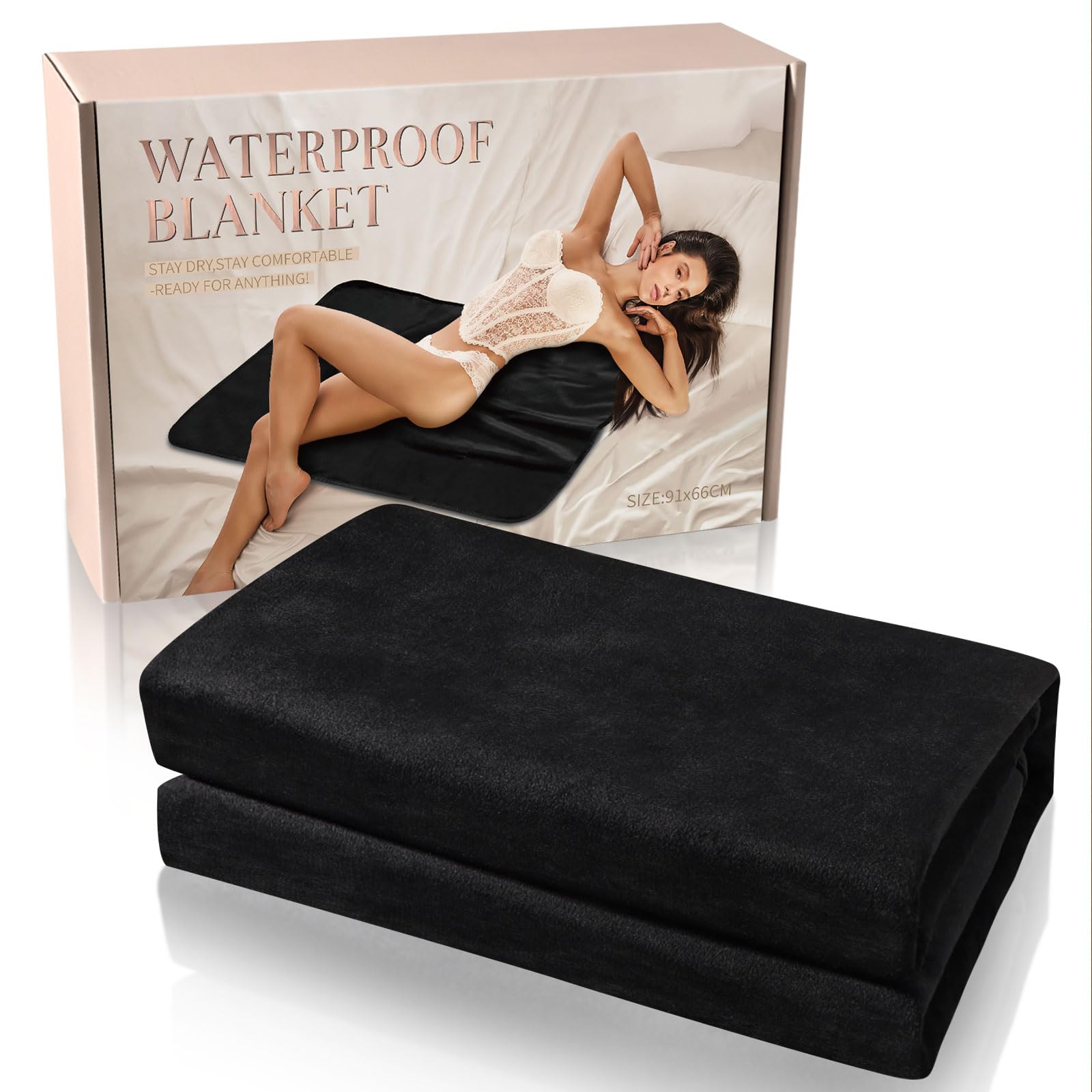 Coperta Impermeabile Love Blanket per Il Sesso, 3 Strati Tappetino Sessuale Morbido, Tappetino Antimacchia per Giocattoli Sessuali, Coperta Reversibile Anti-Perdita, Lavabile in Lavatrice, 91 x 66 cm