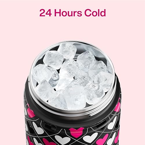 Miniatura 370 de ENCOOL Botella de agua aislada con popote, de acero inoxidable, a prueba de fugas, sin BPA, al vacío de doble pared que se mantiene fría durante 24