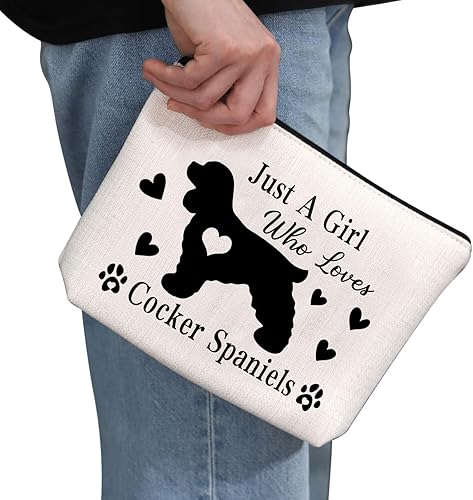 Miniatura 2 de G2TUP Cocker Spaniel Lover Gift Just A Girl Who Loves Dogs Bolsa de maquillaje para mamá Bolsa de cosméticos Bolsa de viaje con cremallera, Cocker