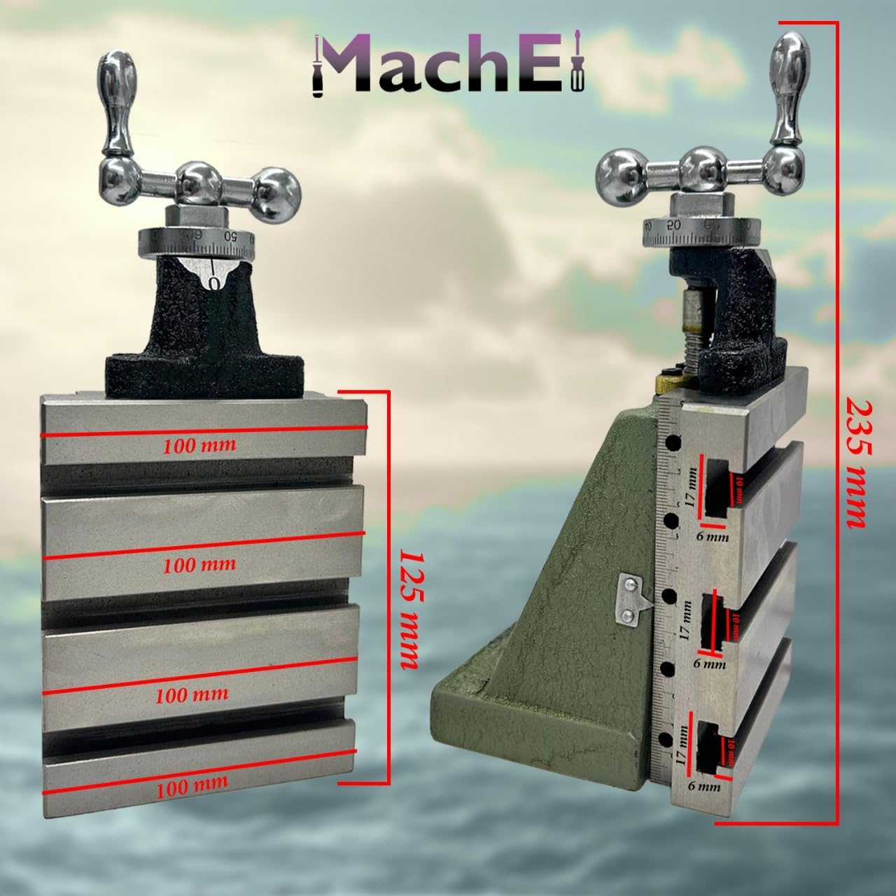 New MachEl Lathe Milling Vertical Slide 100 x 125 mm - Instant Precision Milling Solution for Your Lathe