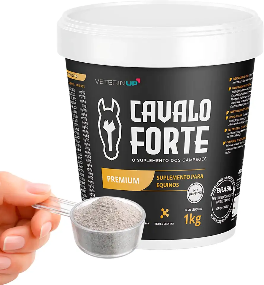 Suplemento Cavalo Forte Premium 1kg | Imunidade e Vitalidade para Cavalos | Mais Energia, Resistência e Desempenho | VeterinUp