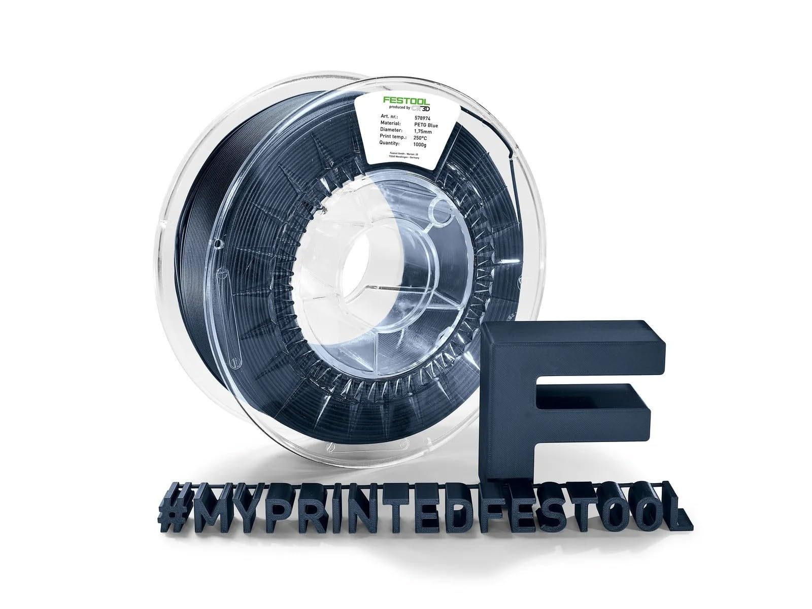 Festool FIL-BL Filamento PETG 1,75 mm Blu per Stampa 3D – Resistente, Ignifugo, Made in Germany