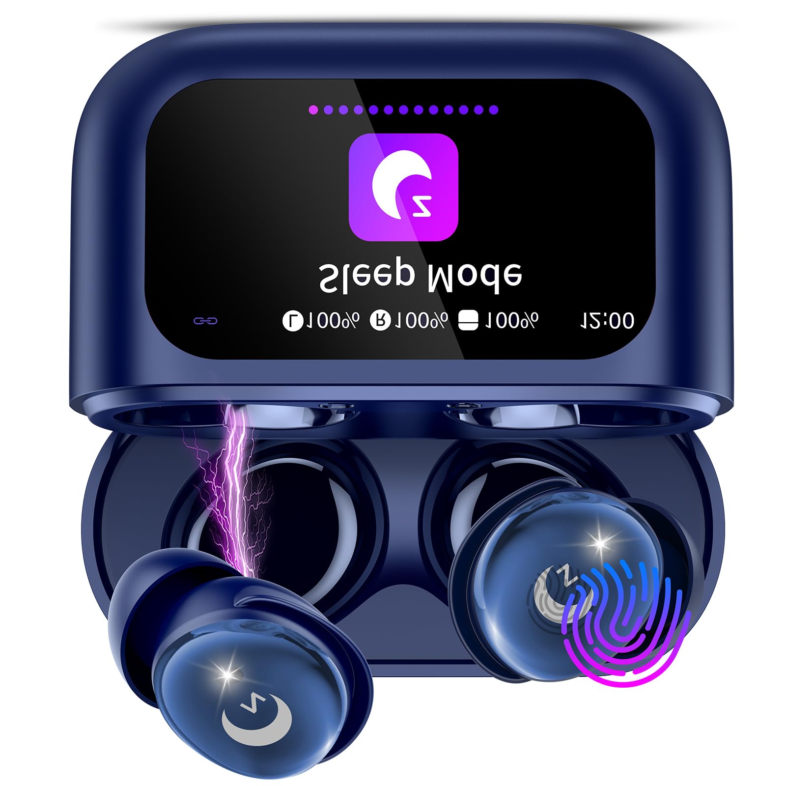 Bluetooth Kopfhörer, Mini 48 Std Schlafkopfhörer Bluetooth 5.4 mit Touchscreen, 2026 Neue in Ear Kopfhörer Kabellos mit ENC Noise Cancelling, IPX7 Ohrhörer, Immersiver Deep Bass Earbuds, Sternenblau