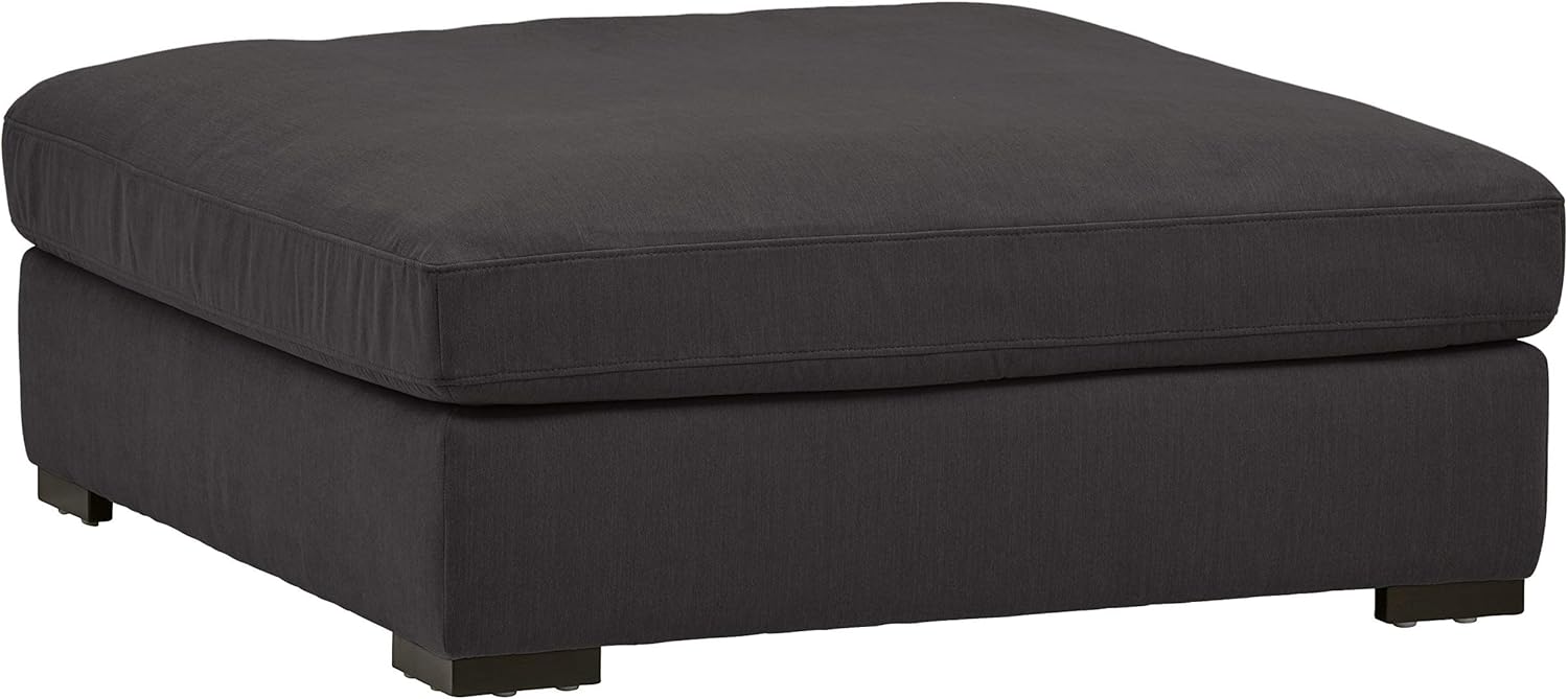 Brand – Stone & Beam Lauren Down Filled Oversized Ottoman with Hardwood Frame, 46.5"W, Pepper : Home & Kitchen