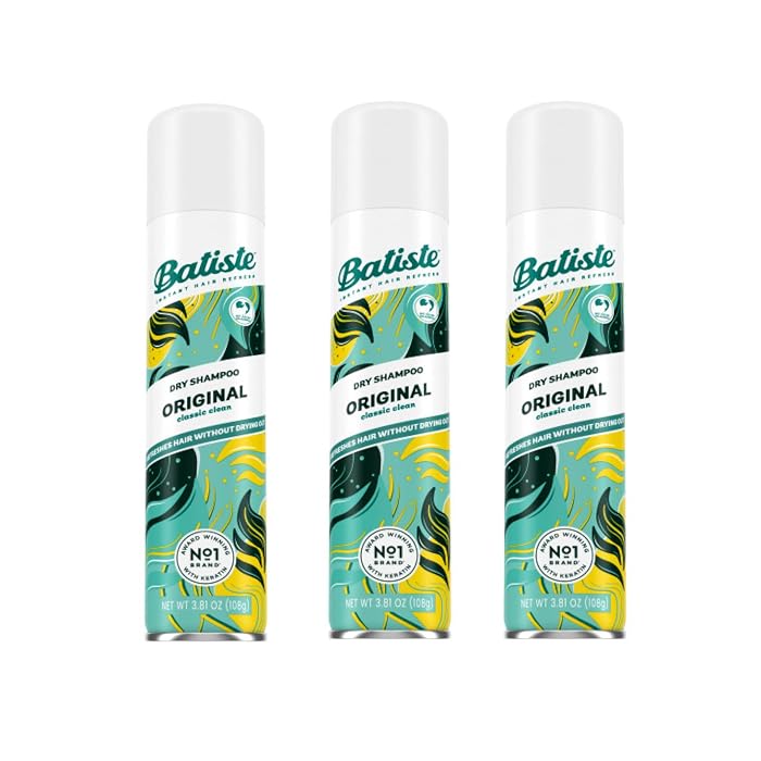 Batiste Dry Shampoo, Waterless shampoo, Original, 3.81oz, Pack of 3