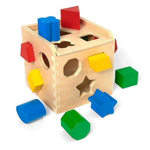 Melissa & Doug Shape Sorting Cube - Classic Wooden Toy