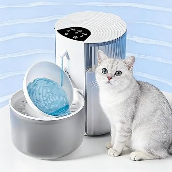 Wireless Cat Water Fountain Cordless No Filters, Pet Water Fountains 4.5L Automatic Wastewater Separation for Cats Indoor, Quiet Cat Dog Water Dispenser Rechargeable Kitty Drinking Fountains