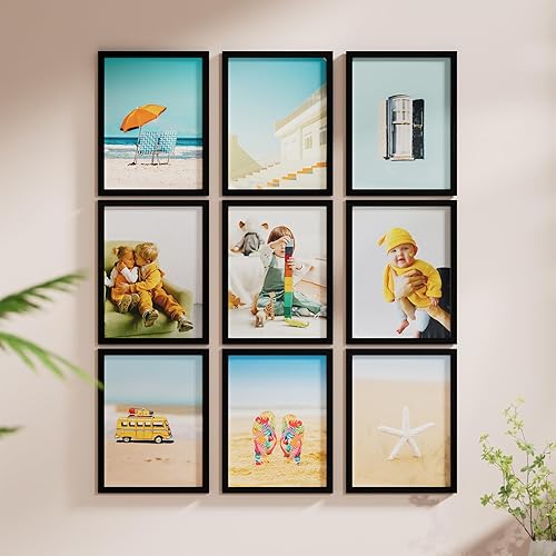 Miniatura 6 de Portarretratos de 12 x 16 pulgadas, madera diseñada con plexiglás inastillable, para exhibir fotos de 11 x 14 pulgadas con paspartú o de 12 x 16