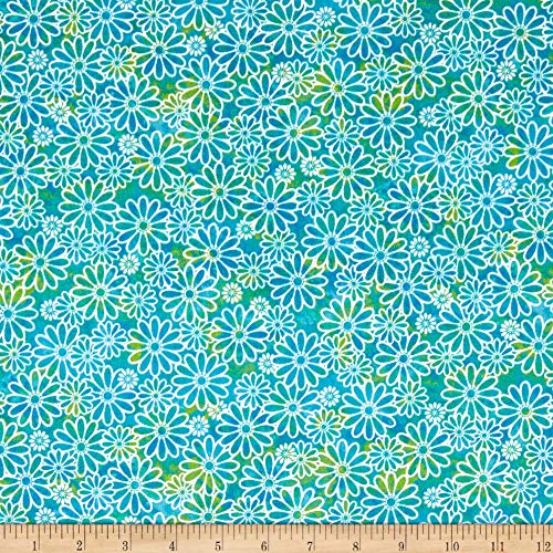 Quilt Fabric Traditions Textured Daisy Aqua