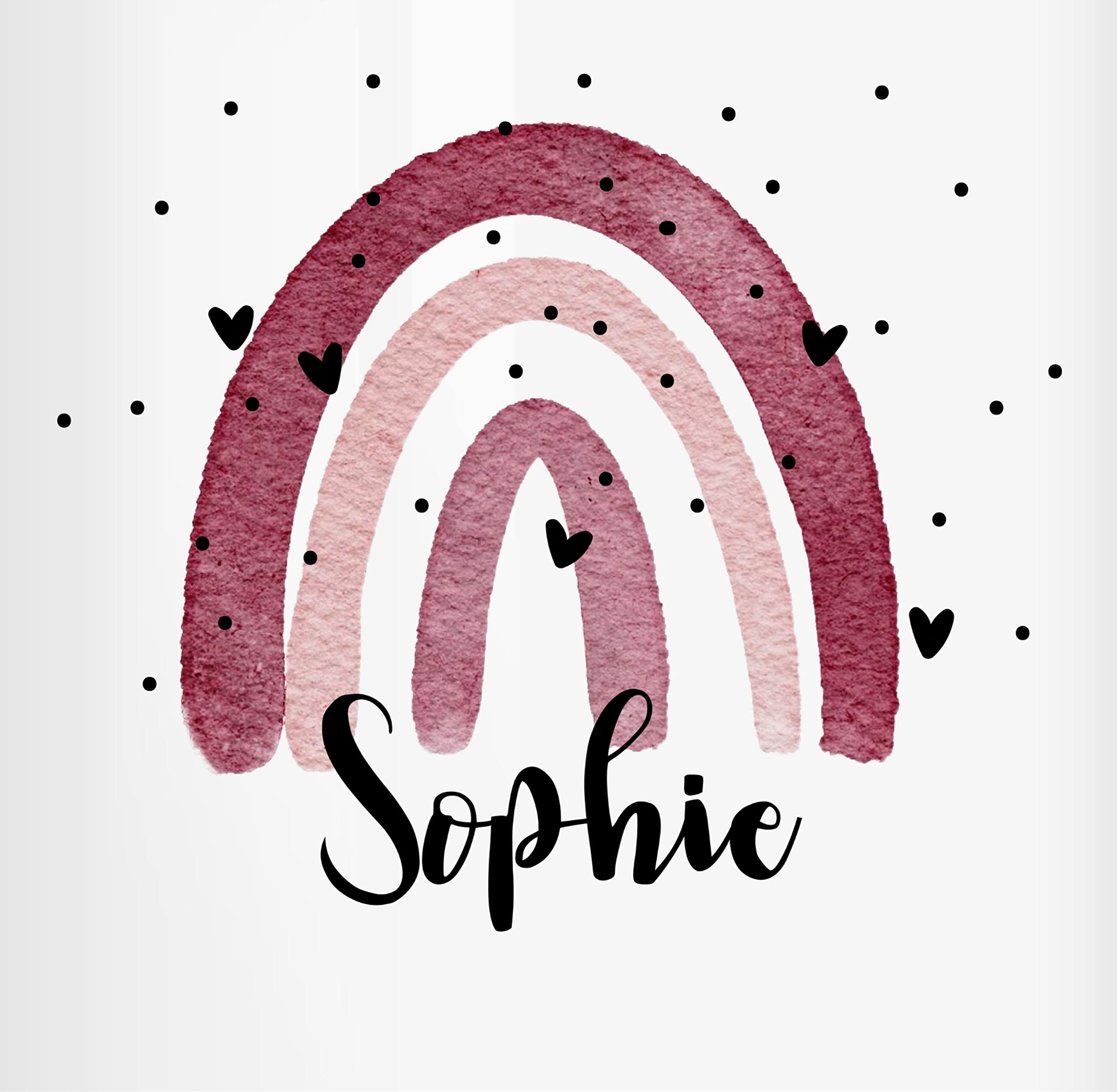 Spardose - Boho Regenbogen I Boho Rainbow - Unisize - Weiß - personalisierte spardosen kinderspardose Name Kita Keramik spartruhe Kinder Geburtsgeschenk Bohemian personalisierter sparbüchse