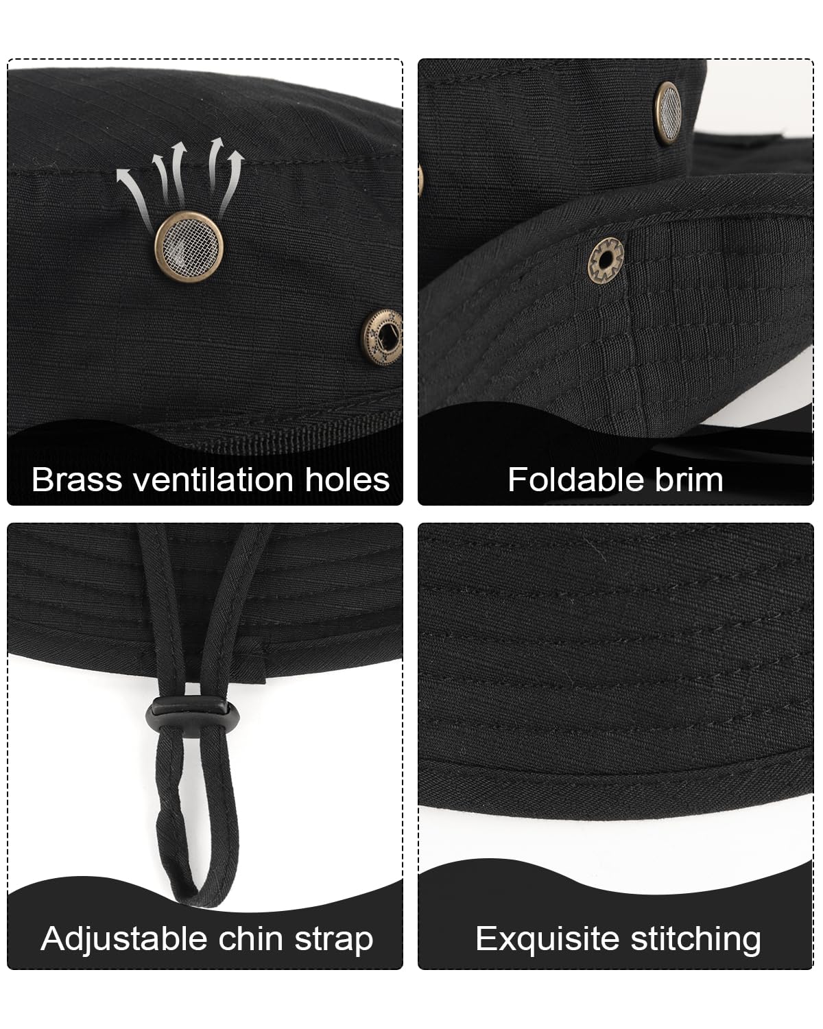 Feng Shui， Chapeaux de Soleil Boonie UV XXL, Chapeau Tactique Militaire pour Grosses têtes, Grands Chapeaux de Chasse Safari Bush Jungle pour randonnée Camping