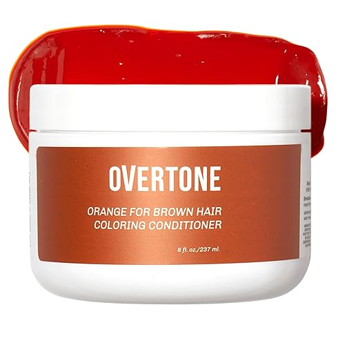 oVertone Haircare - Acondicionador semipermanente de color de 8 onzas con manteca de karité y aceite de coco color naranja temporal libre de