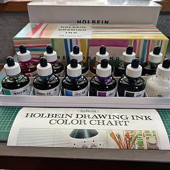 【まとめ売り】ホルベイン　ドローイングインク　12色セット＋バラ売り３色　他画材 ホルベイン ドローイングインク 12色セット 額縁画材ドットコム