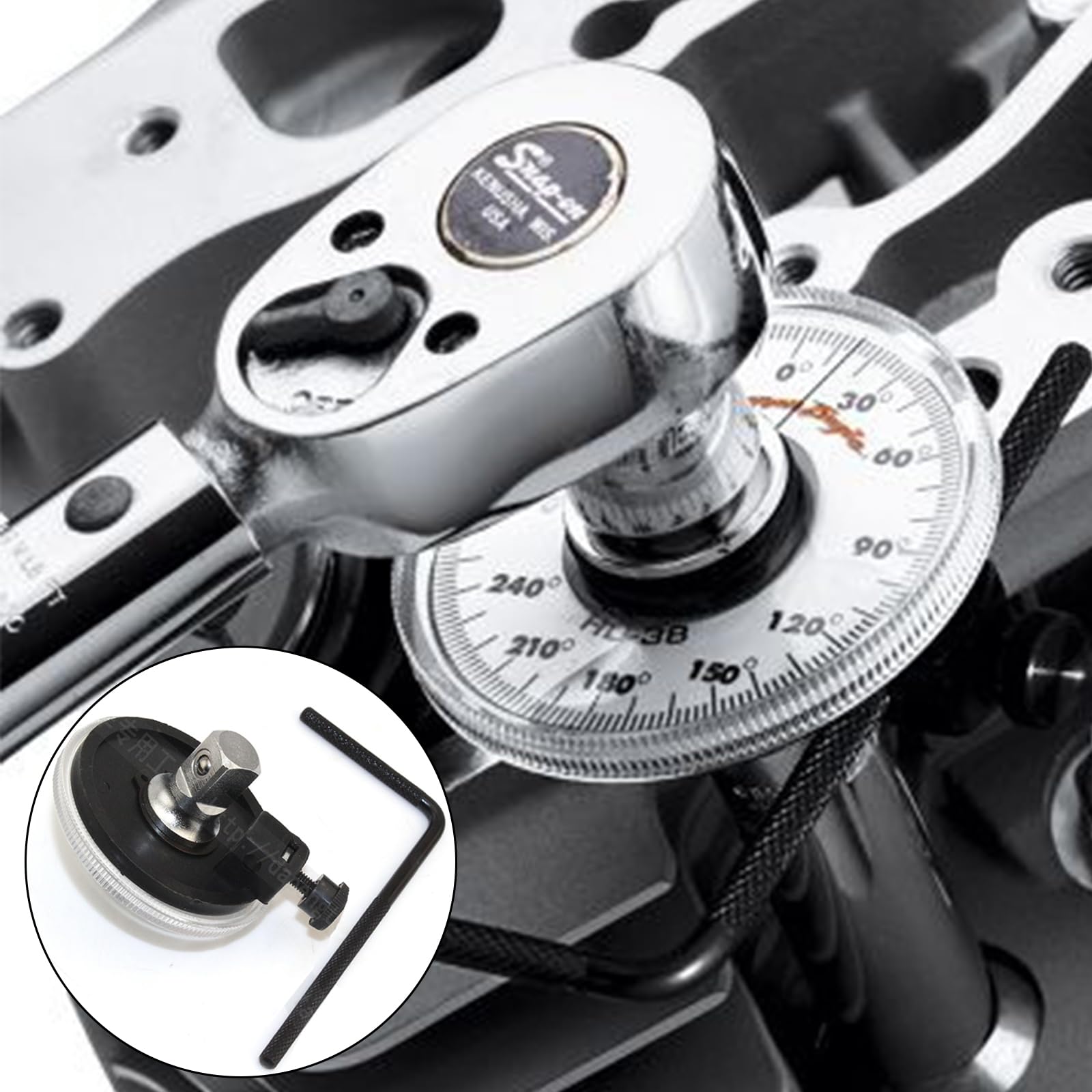 1 Pezzi Coppia Strumento di Misurazione,Calibro angolare,Strumento di Misurazione Automatica per Auto dell'angolo di Coppia per Il Serraggio Controllato