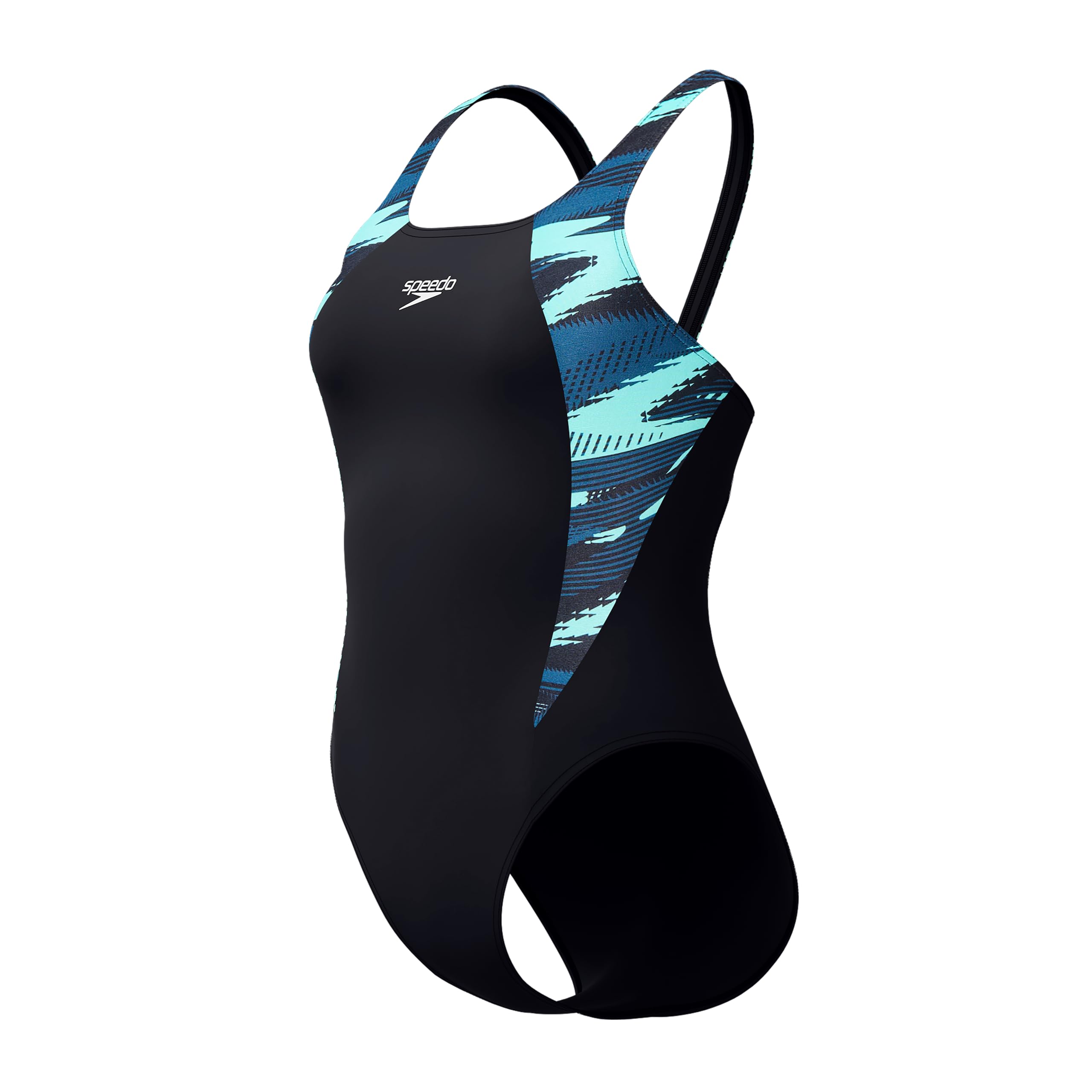 Speedo Donna Hyperboom Splice Muscleback Swimsuit | Clasic Design| Quick Drying | Training | Fitnes | Chlorine Resistant, Dark Teal, 38