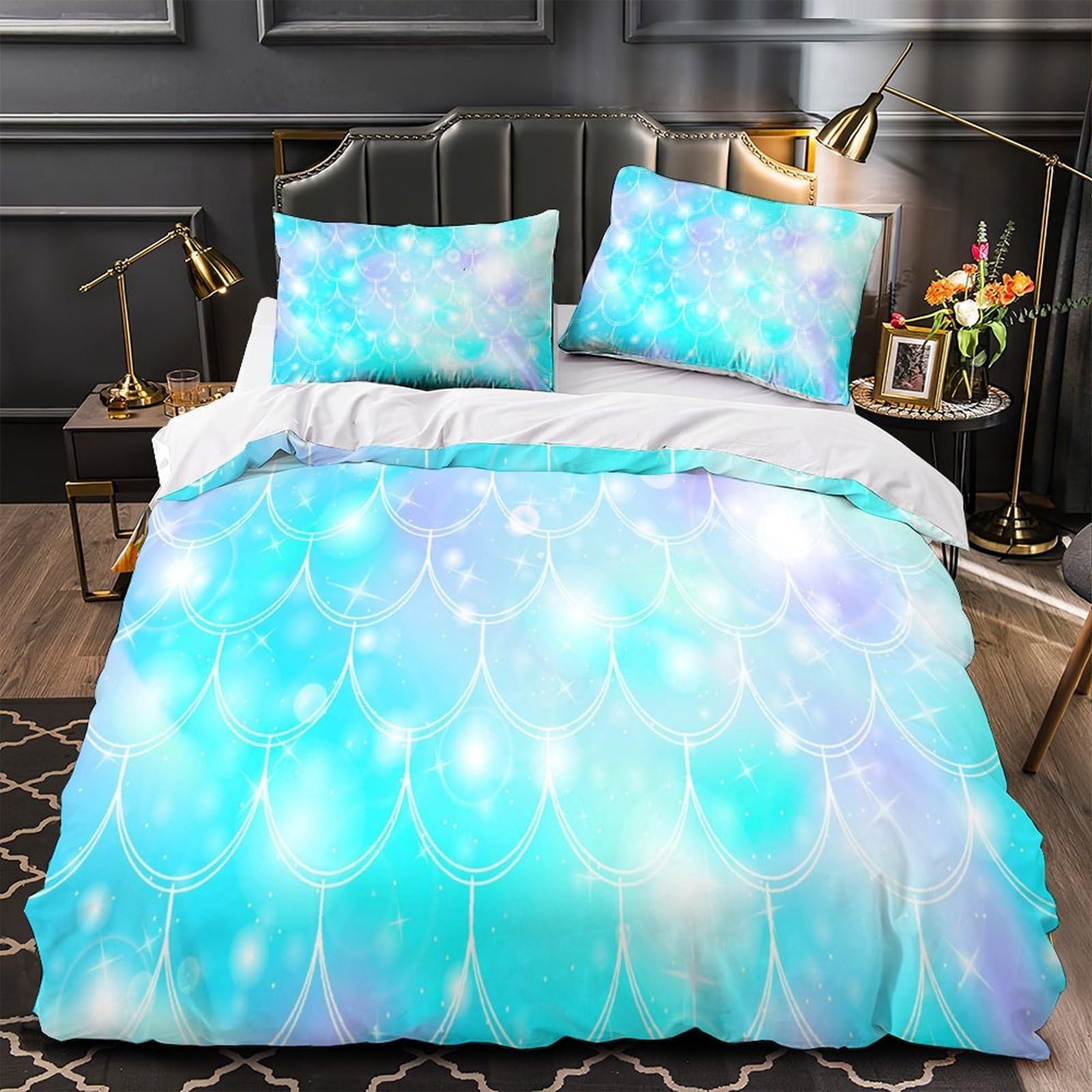 Parure de lit sirène 140x200 microfibre confortable