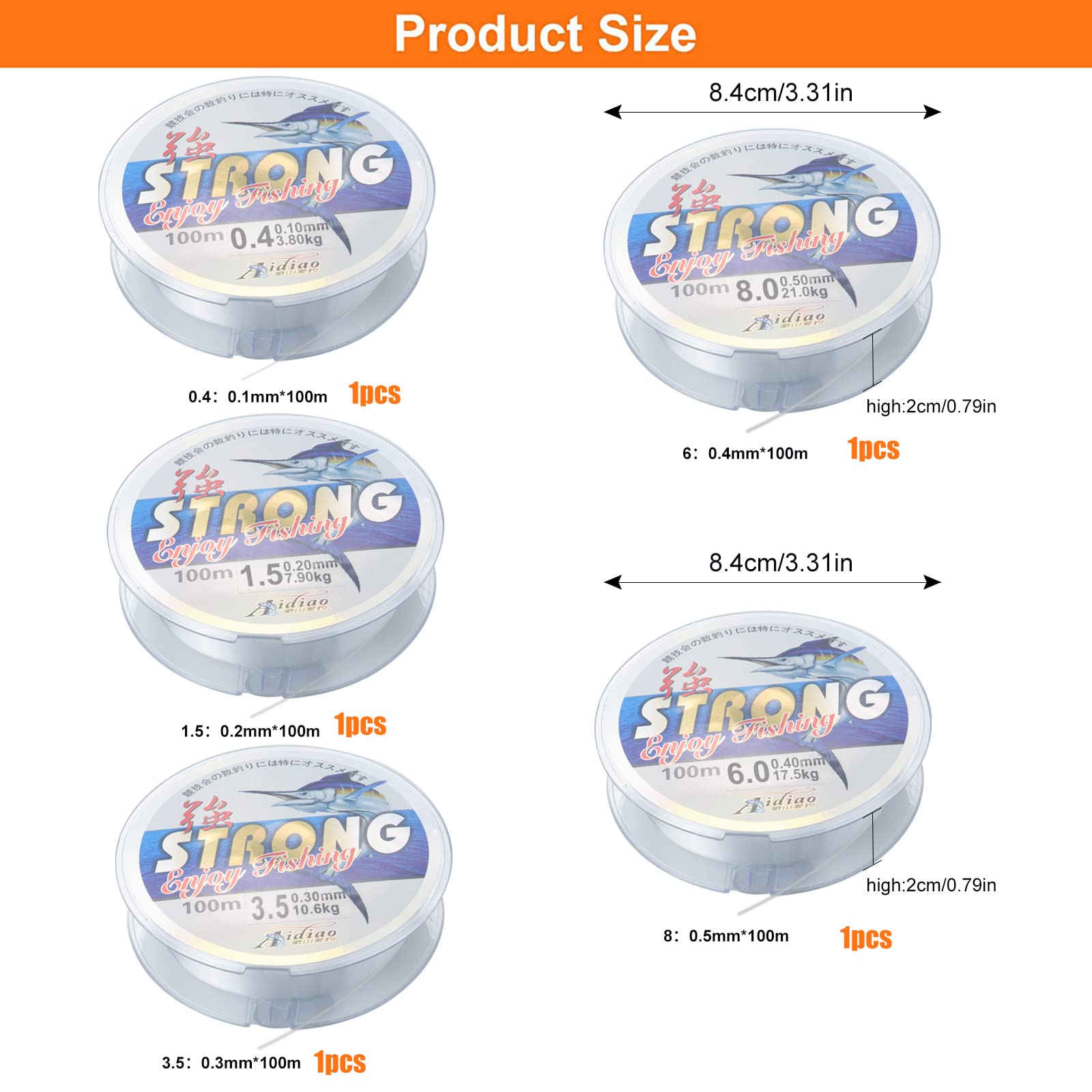 Angelschnur Nylon 100m - 0,18mm Monofil Mit 4,5kg Tragkraft Transparent