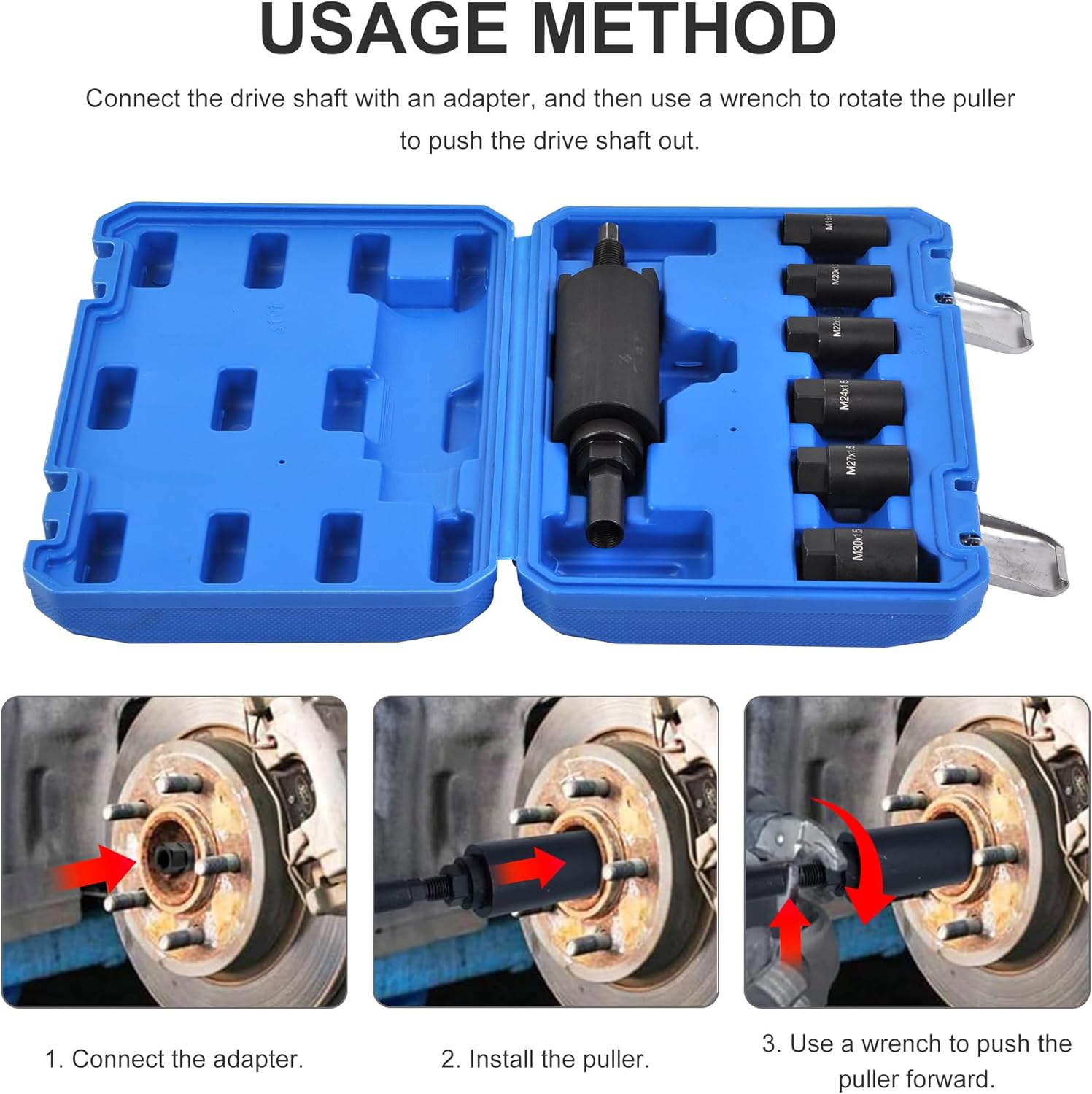 Compatible for 7 PC Drive Shaft Pulling Puller Extractor Tool Kit Set for E32 X5