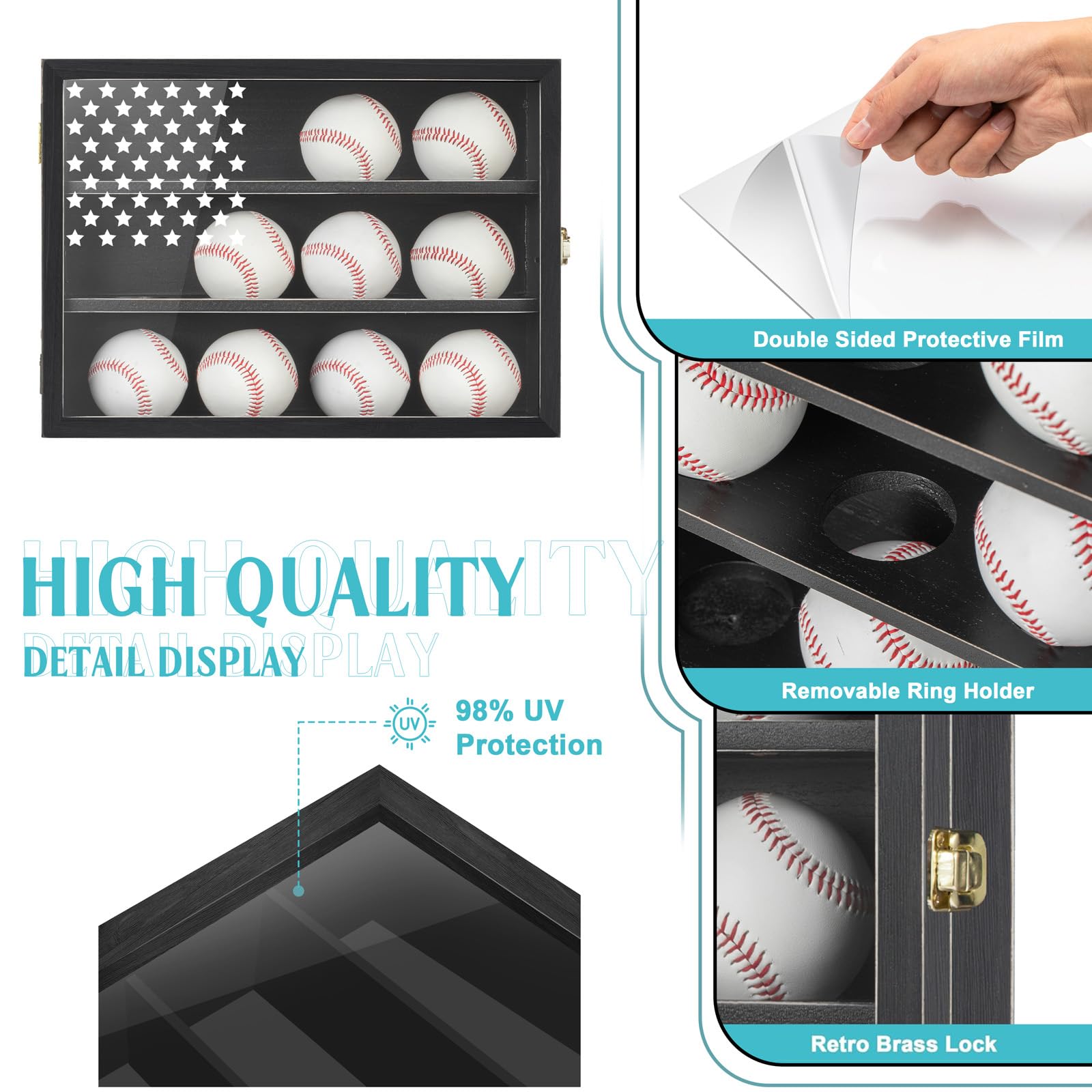 Amazon.com: Retro Baseball Display Case Holds 12 Balls, 11