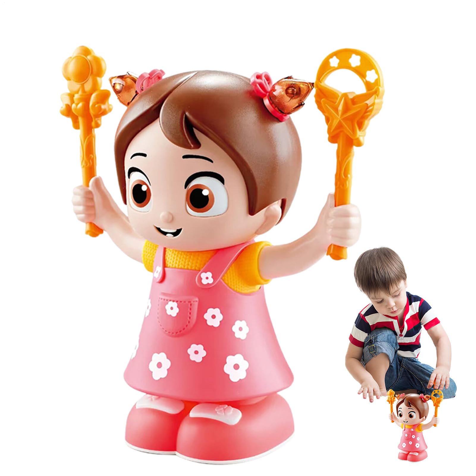 Muñeca musical para niñas - LED de colores, Acciones de movimiento divertidas, Diseño fácil de agarrar, Batería recargable | Juego creativo, aprendizaje temprano, entretenimiento imaginativo,