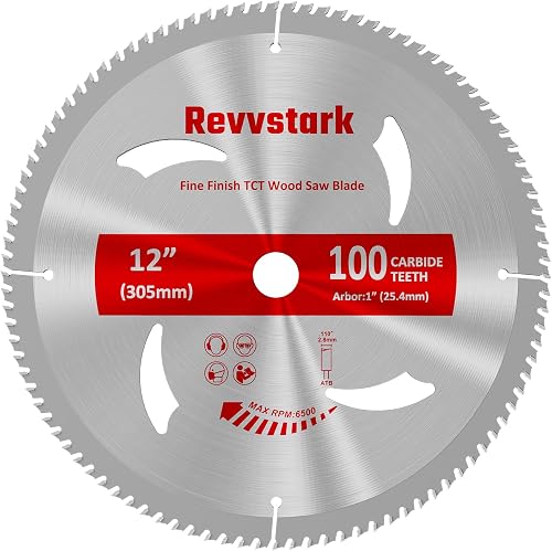 Circular Saw Blade 12 Inch 100T for Cutting Various Wood | with 1-Inch Arbor, Carbide Tipped Teeth, TCT Saw Blades for Cutting Wood, Plastic and Composite Materials