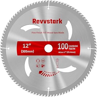 12 Inch 100 Tooth, Carbide Tipped Teeth, TCT Saw Blades for Cutting Various Wood, Plastic and Composite Materials with 1-Inch Arbor