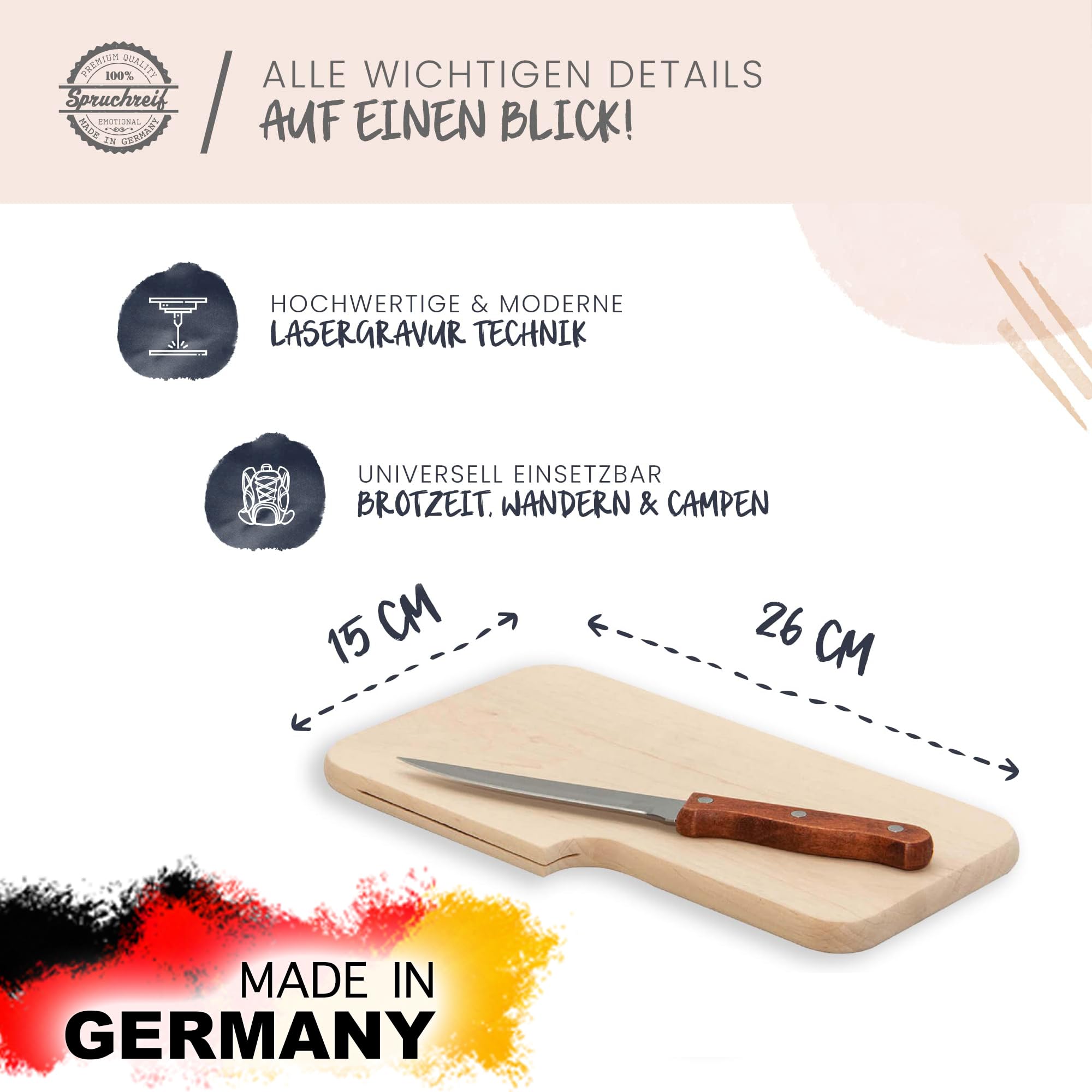 Planche à Déjeuner Avec Gravure | Cadeau Pour Les Campeurs