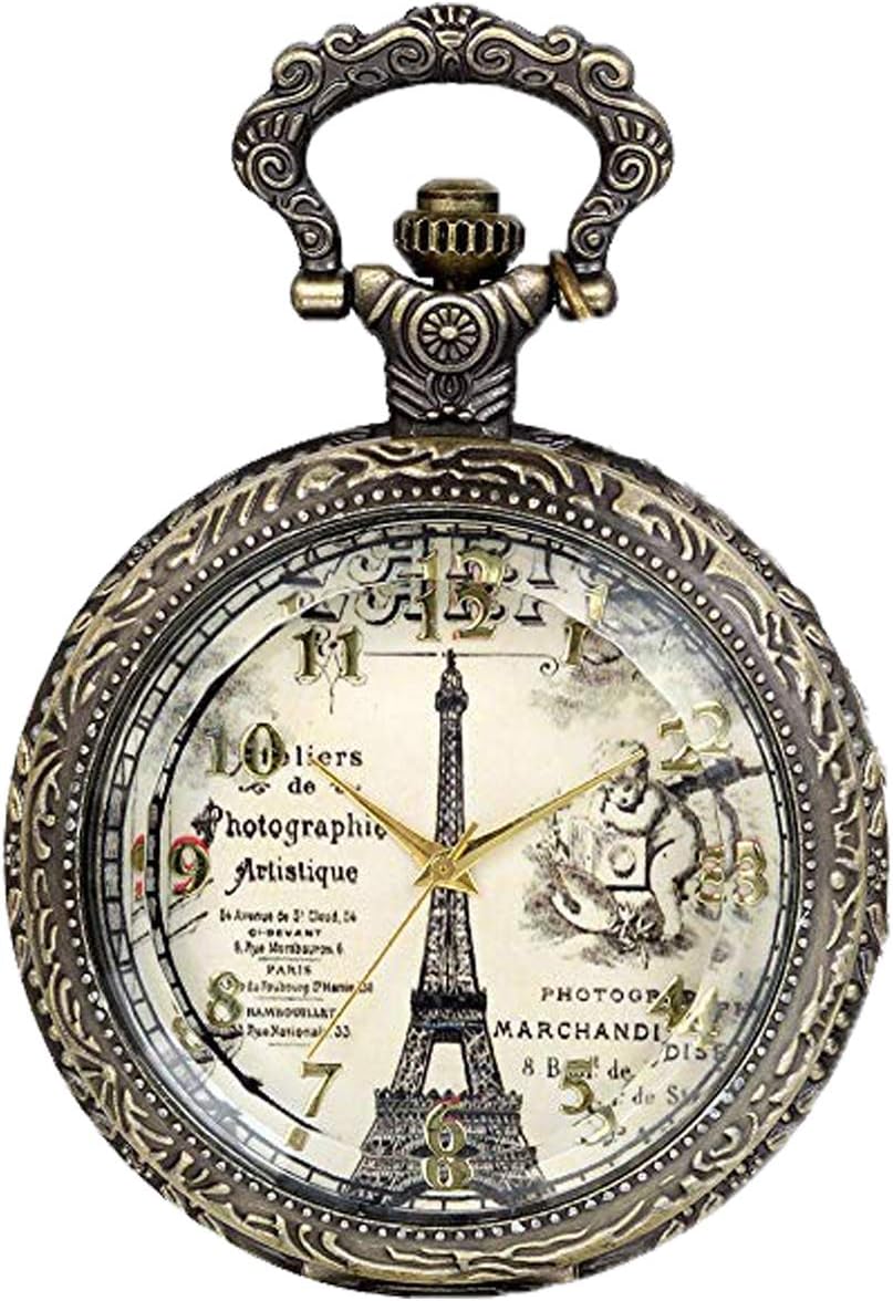 JewelryWeMuttertagsgeschenk Retro Taschenuhr Damen Schmetterling Blume Kettenuhr Analog Quarz Uhr Anhnger mit Halskette Kette Bronze Geschenk fr Frauen