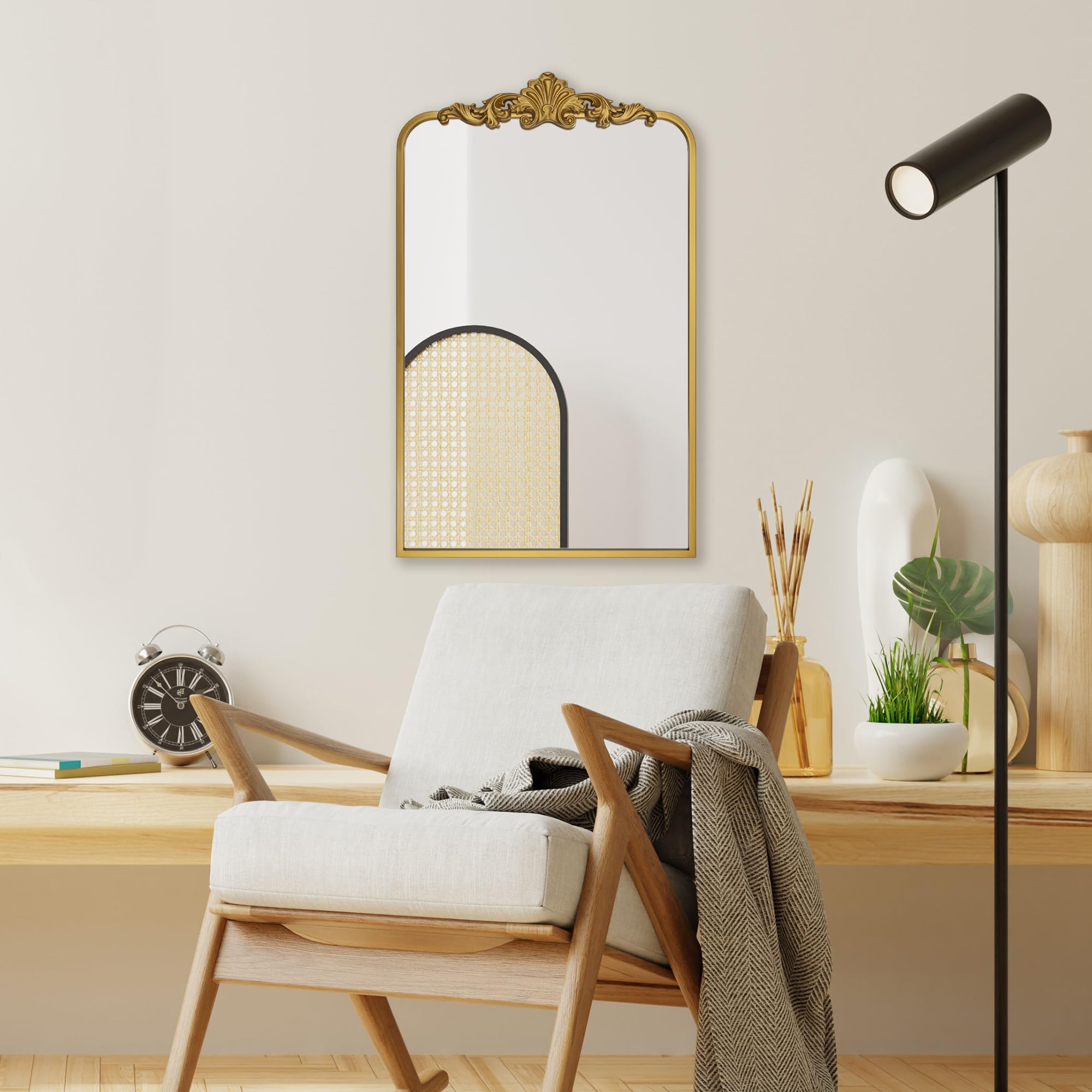 Ruomeng Wall Mirror, Traditional Vintage Baroque Mirror, Gold Framed Mirror for Bathroom, Entryway, Living Room, Hallway, 19'' x 30.5''