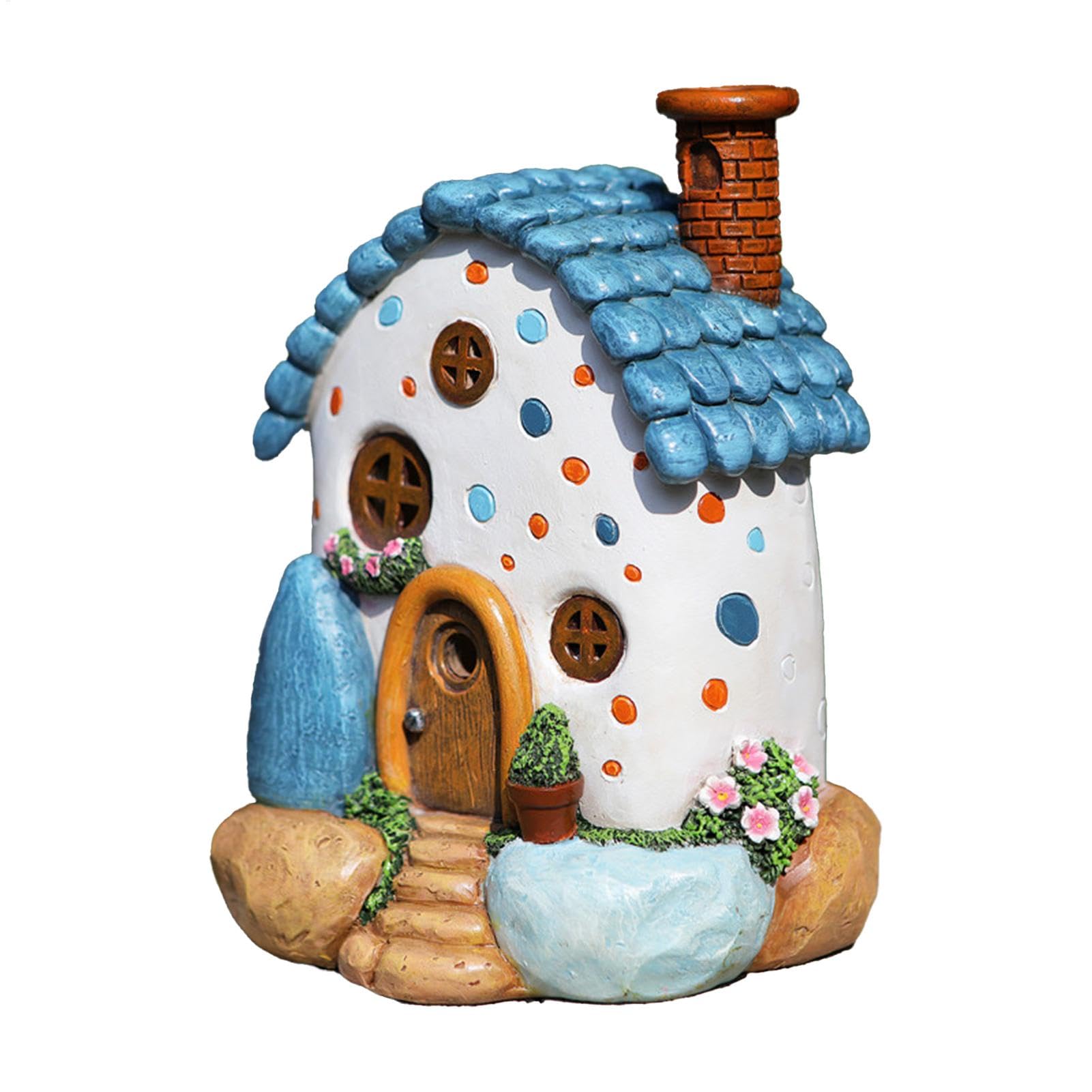 Statue de maison de fée solaire pour illuminer un jardin sombre sans aucun branchement électrique