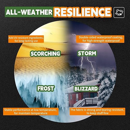 Miniatura 5 de Lona blanca resistente de 12 mil de 12 x 20 pies, resistente a los rayos UV, impermeable, resistente a la intemperie, con ojales de metal y bordes