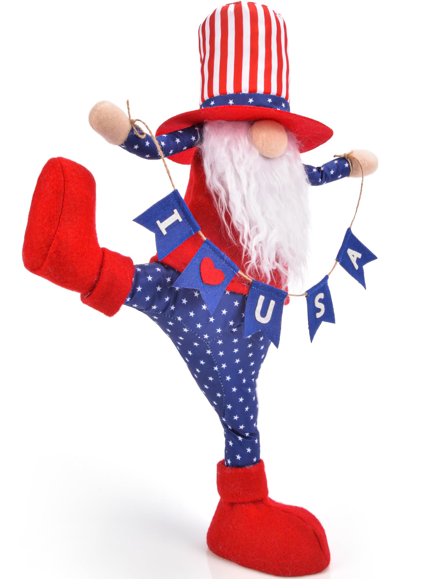 20 inch Patriotic Gnomes Plush Decorations for 4th of July, Cute Patriotic Plush Gnome Doll, Independence Day Gift or Memorial Day, Presidents Day, Veterans Day, and Armed Forces Day!