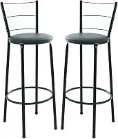 Kit 2 Banquetas Altas 3 Arames, 70 cm, para Cozinha e Balcão, Acabamento Preto, Assento em Junco (PRETO)