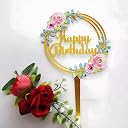 Juzfun Happy Birthday Cake Toppers for Cupcake Decoration Acrylic Round Design for Kids and Adults Celebration Party Celebration Accessory Decor Glossy Finish Reusable Size: 10 cm gallery image