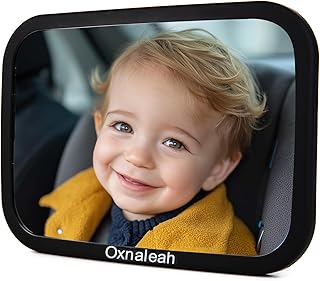 Oxnaleah Car Mirror for Baby,Shake proof,Shatterproof Baby Car Mirror for Safe Travel, 360° Rotation, Clear Wide View, Eas...
