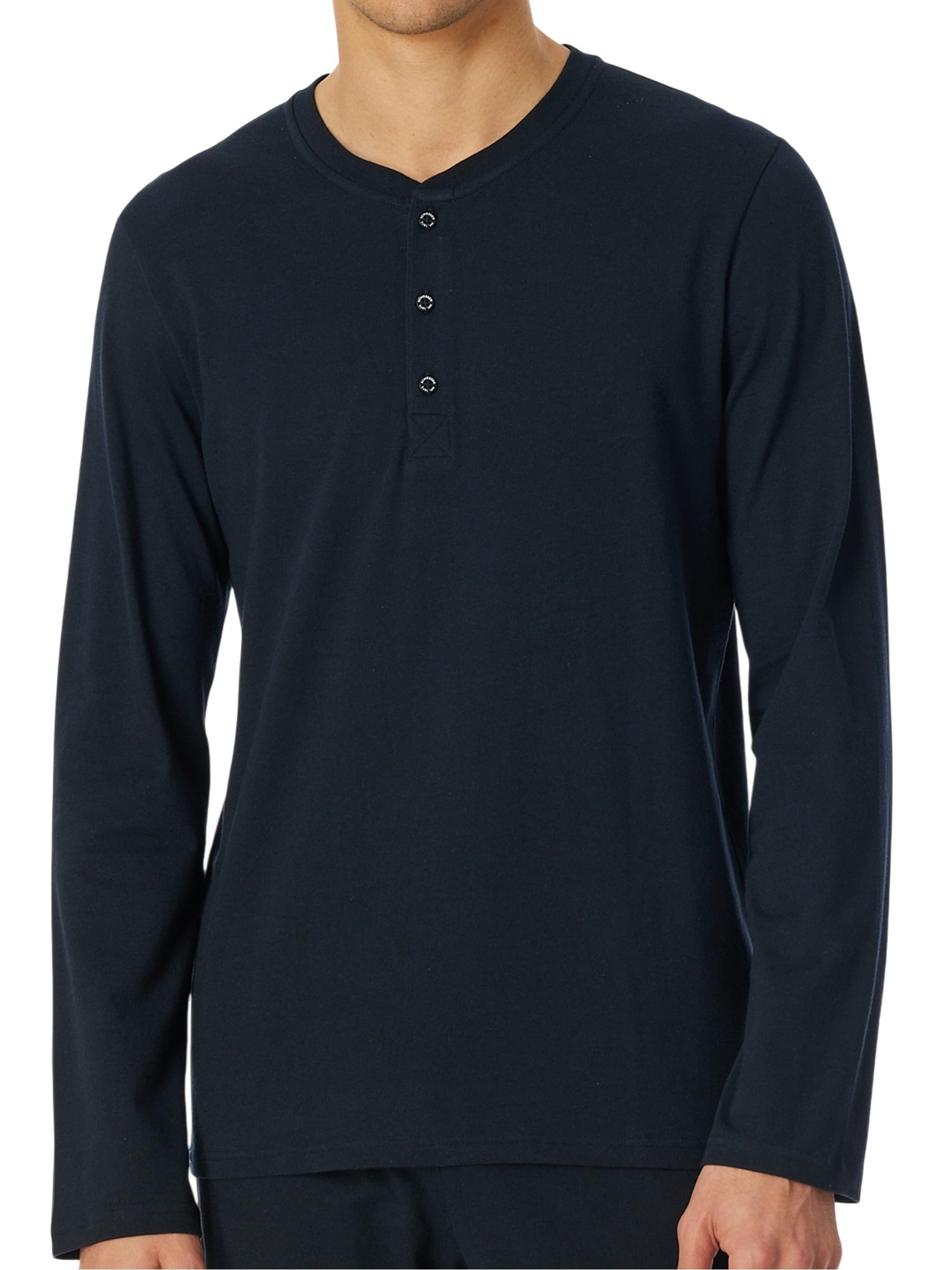 Schiesser Herren Schlafanzugoberteil Shirt 1/1 Langarm Knopfleiste - 182517