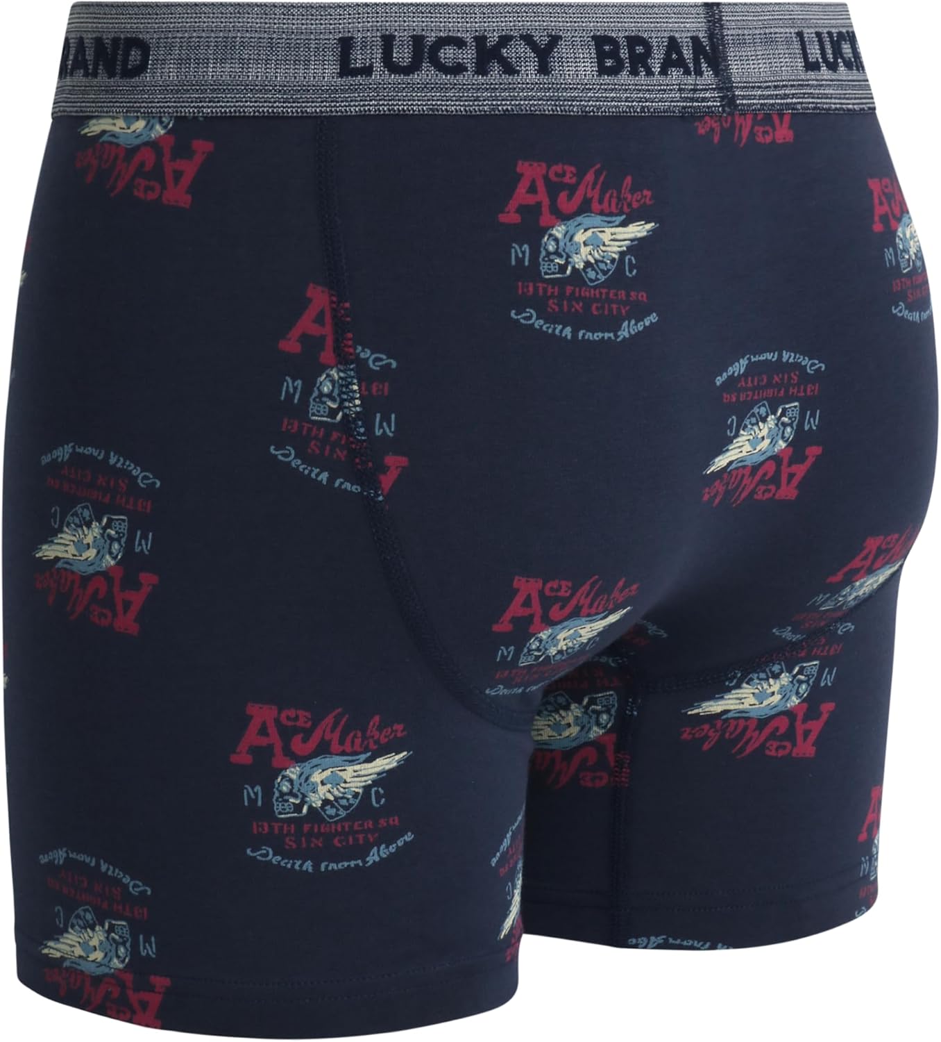 Lucky Brand Mens Boxer Briefs - 6 Pack 6'' Inseam Soft Cotton Boxers for Men with Functional Fly Mens Underwear Boxer Briefs