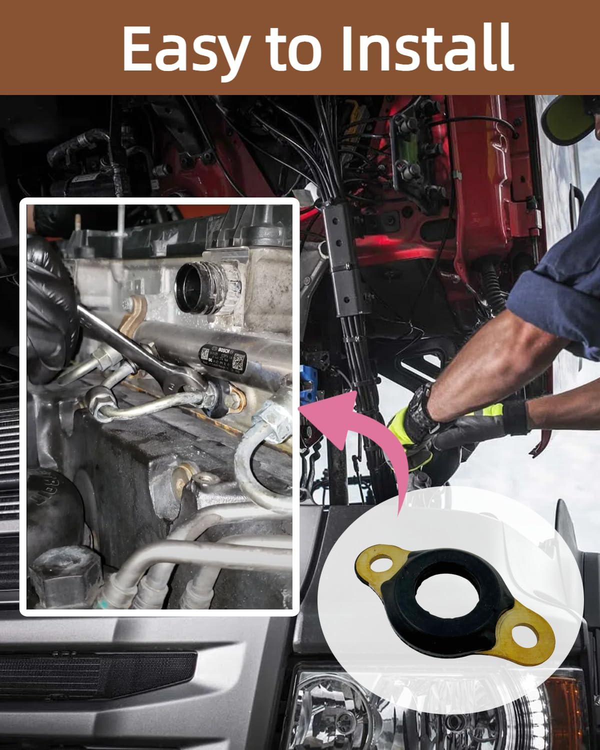 6Pcs A4720780480 Fuel Injector Line Seals Gasket Fit for Freightliner Cascadia Western Star Trucks with Detroit DD15 Diesel Engines