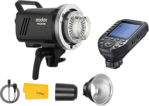 Godox Flash de estudio MS300V MS300-V 300W 110V 5600K, flash inalámbrico de sistema X 2.4G, lámpara de modelado mejorada, monolight de montaje