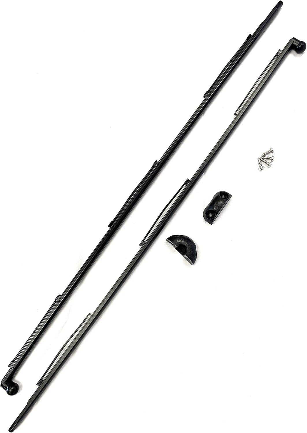 Retractable Passage Door Locks; Black; Top & Bottom Pair; Slide Bolt action