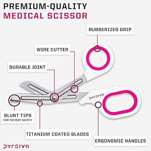 Miniatura 3 de Tijeras de trauma  Tijeras de vendaje de acero inoxidable con revestimiento de titanio de 7.5 pulgadas para enfermeras, médicos médicos médicos