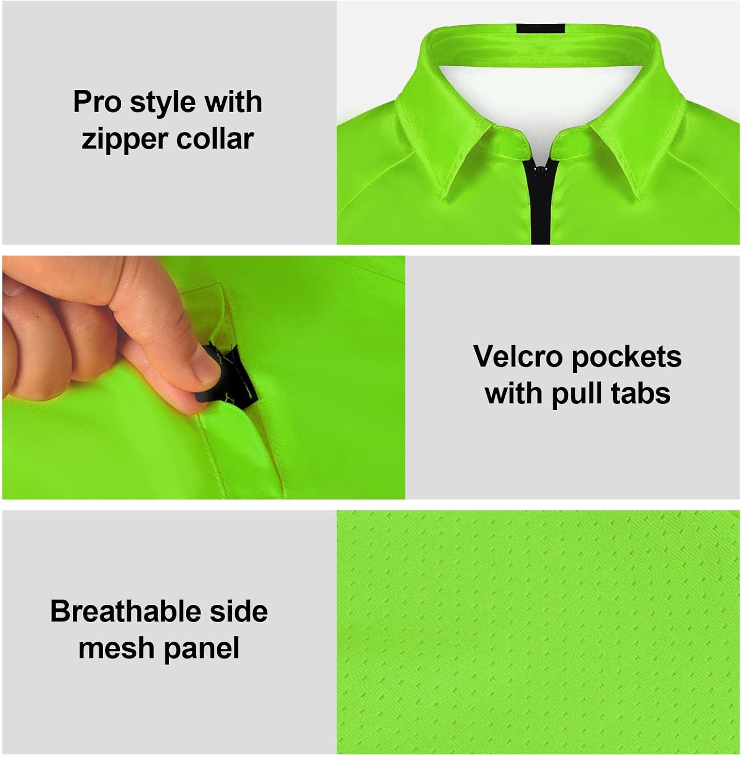Men Referee Shirt, Yellow/Green Soccer Referee Jersey, Men’s Official Pro Soccer Referee Shirt with Pocket - Image 5