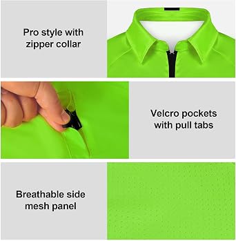 Soccer Referee Jersey Short Sleeve Ref Shirts, Yellow/Green