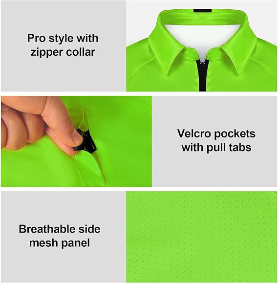 Soccer Referee Jersey Short Sleeve Ref Shirts, Yellow/Green