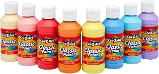 Cra-Z-Art Washable Pastel Paint Set 8 Colors 4oz Bottles - Kids Arts Crafts School Projects Safe Fun Made in USA